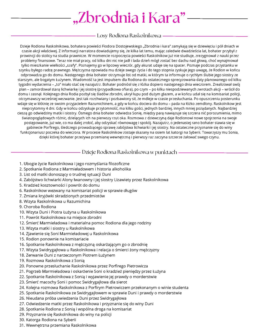 Zbrodnia i Kara- Fiodor Dostojewski