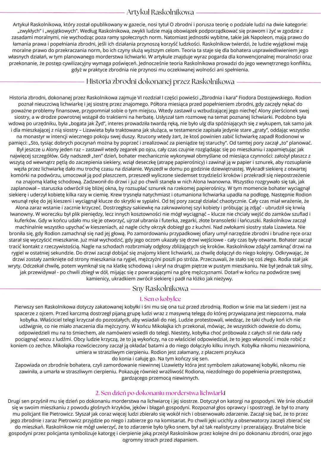 „Zbrodnia i Kara"
Losy Rodiona Raskolnikowa
Dzieje Rodiona Raskolnikowa, bohatera powieści Fiodora Dostojewskiego „Zbrodnia i kara" zamykają