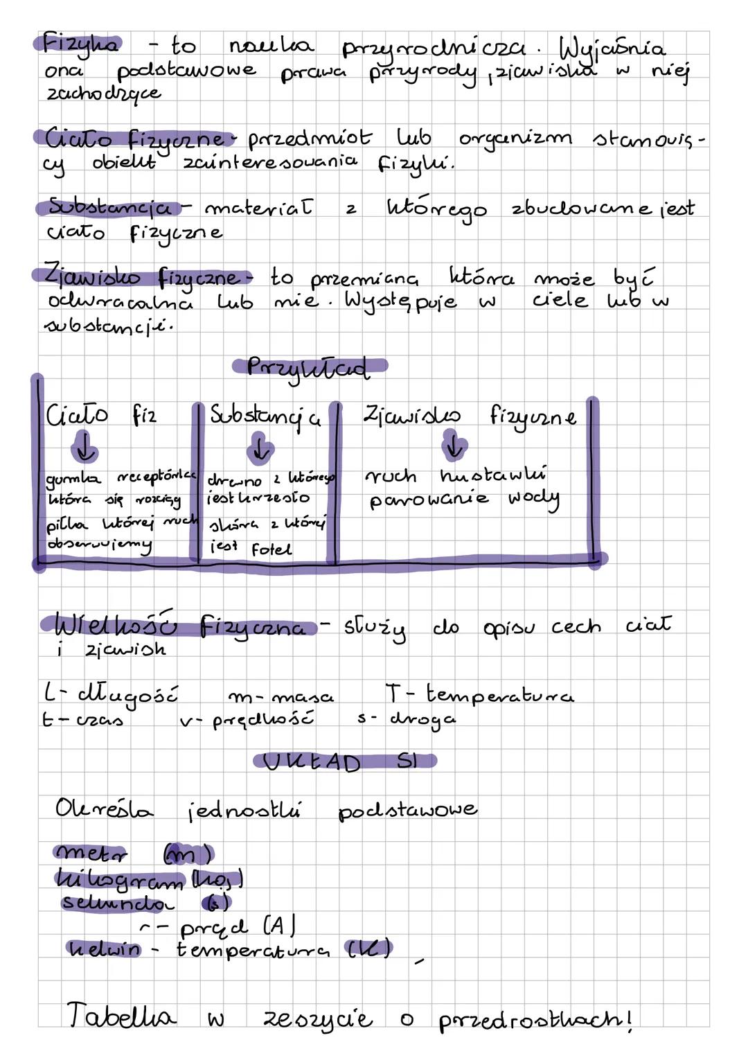 Fizyka
ona
поина
- to nauka przyrodnicza. Wyjaśnia
podstawowe prawa przyrody, zicwisha
zachodzące
W
niej
• Ciało fizyczne przedmiot lub orga
