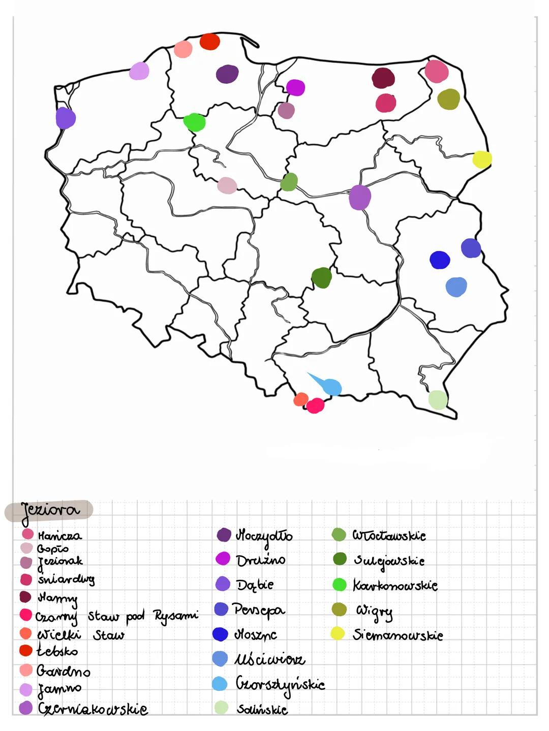 # mapa fizyczna Polski
Parki narodowe
1. Karkonoski 9. Bieszczadzki 17. Narwiański
2. Ujście Warty 10. Świętokrzyski 18. Wigierski
3. Gó