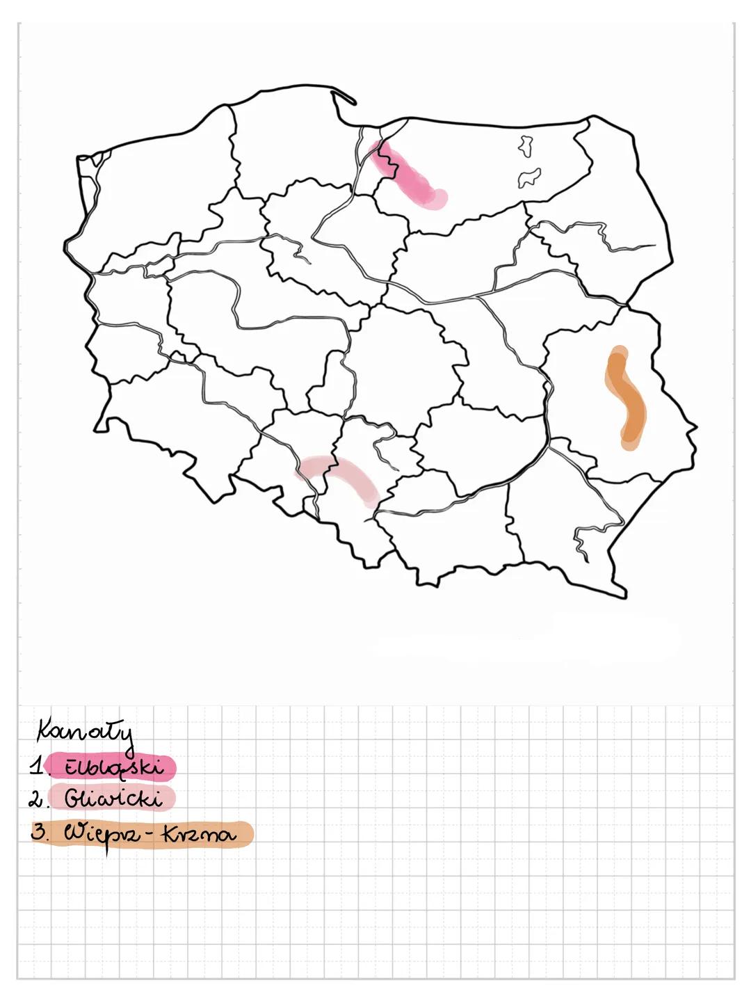 # mapa fizyczna Polski
Parki narodowe
1. Karkonoski 9. Bieszczadzki 17. Narwiański
2. Ujście Warty 10. Świętokrzyski 18. Wigierski
3. Gó