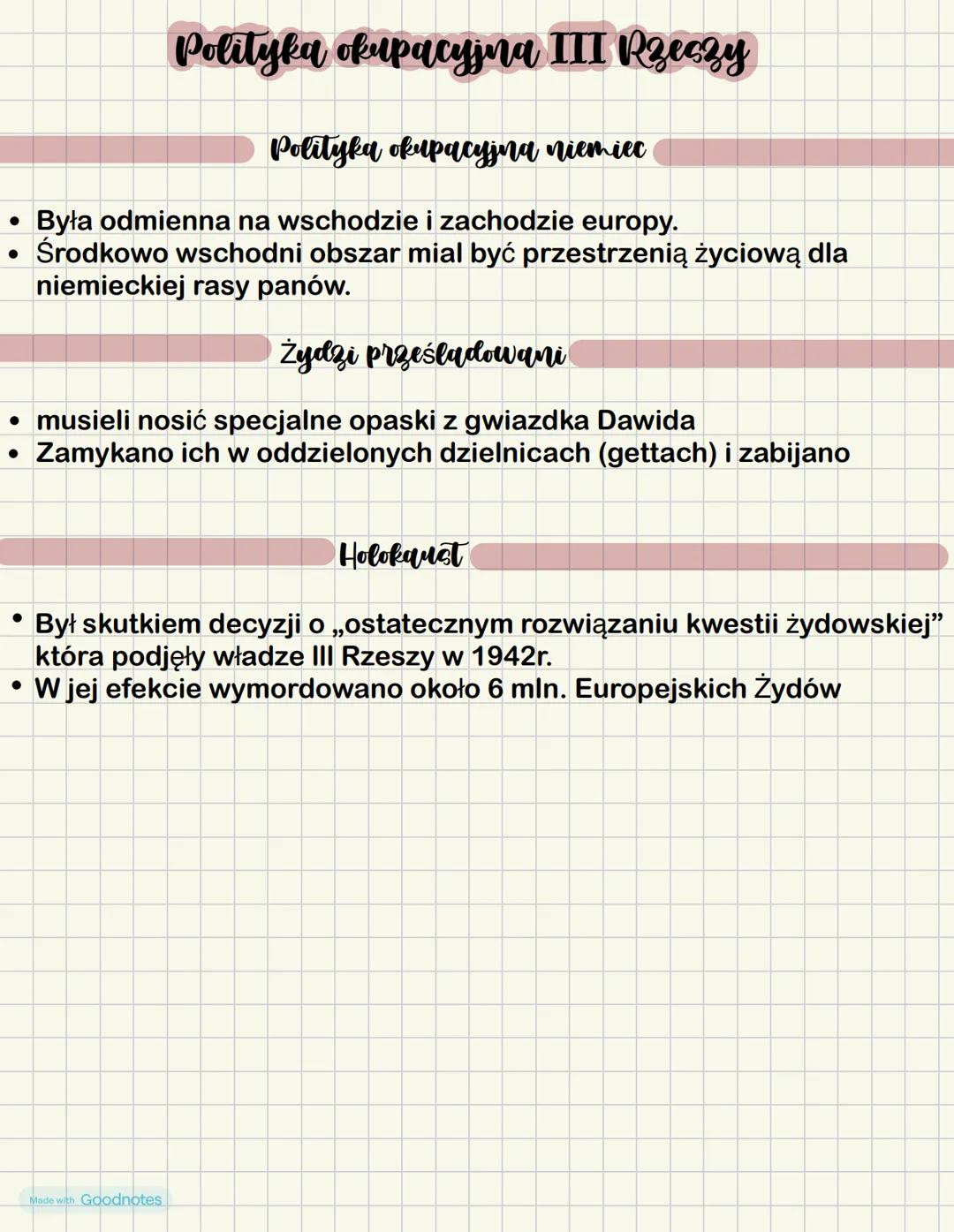 # Polityka okupacyjna III Rzeszy
Polityka okupacyjna niemiec
* Była odmienna na wschodzie i zachodzie europy.
* Środkowo wschodni obsz