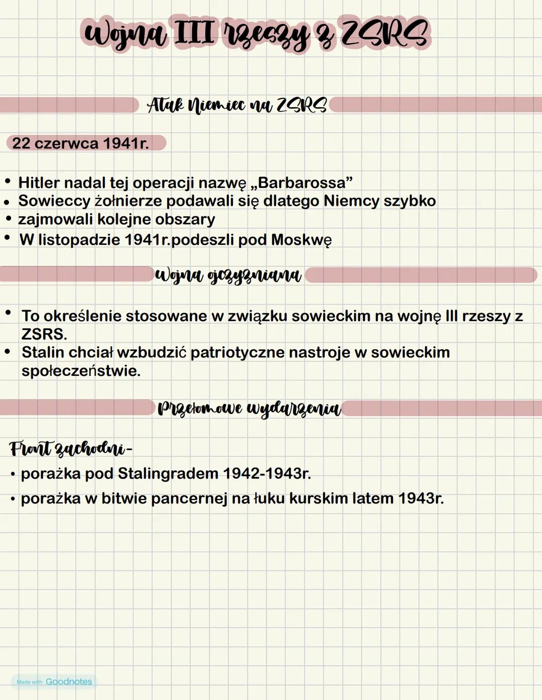 Wojna III rzeczy z ZSRS
•
22 czerwca 1941r.
Atak niemiec na ZSRS
• Hitler nadal tej operacji nazwę „Barbarossa"
.
Sowieccy żołnierze podawal