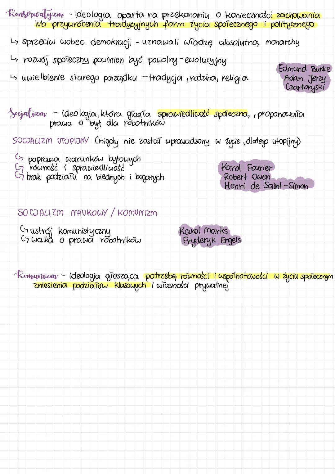 # IDEE POLITYCZNE W EUROPIE XIX WIEKU
Doświadczenia rewolucji francuskiej oraz epoki napoleońskiej pokazały, że howe idee
nie tylko moga, z