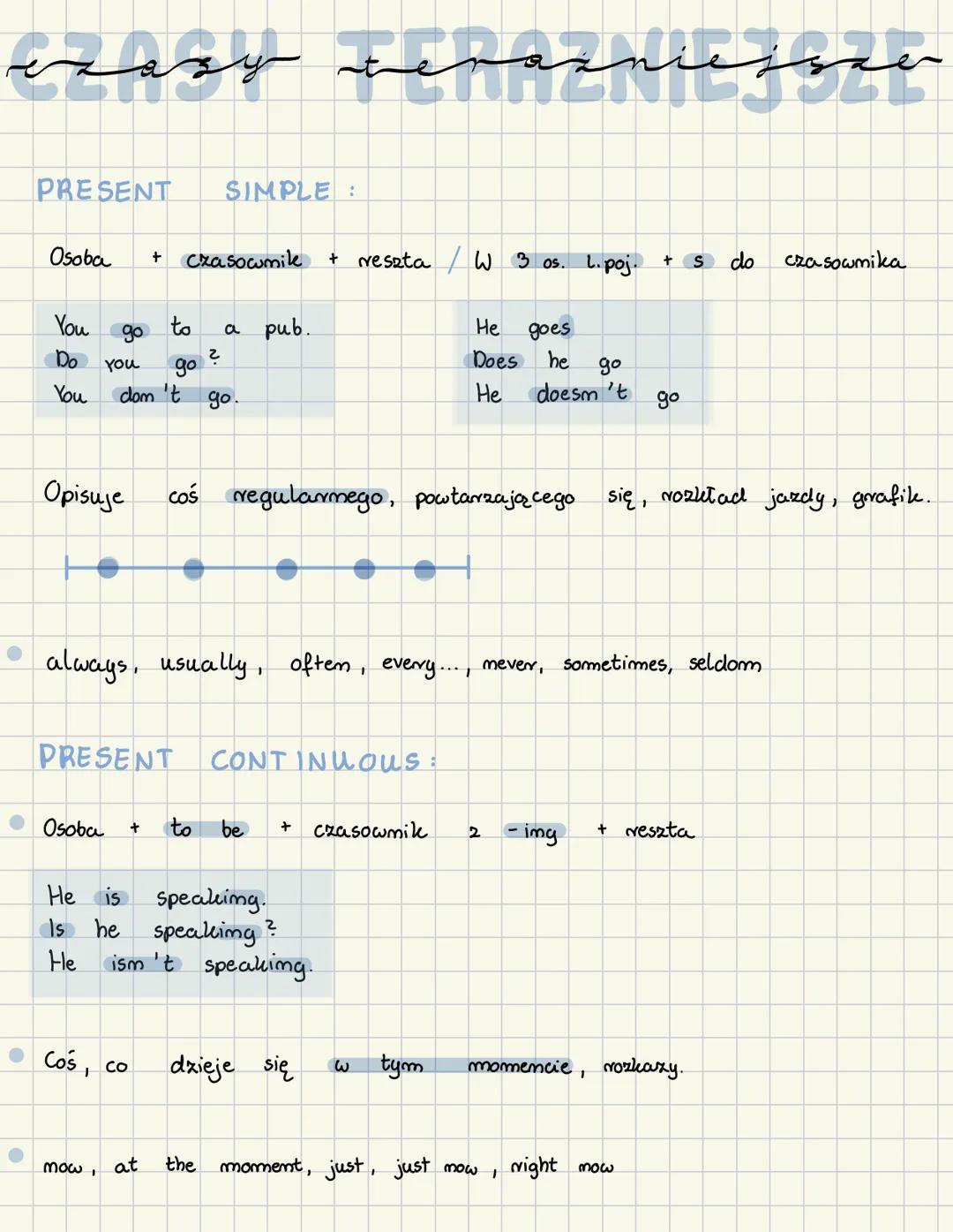 # czasy przeszte
PAST SIMPLE:
* Osoba + czasowmilk II forma lub ed + reszta
He went to the cinema.
Did he go to the cimema?
He didn't