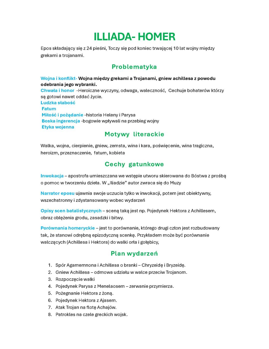 Iliada homer lektura