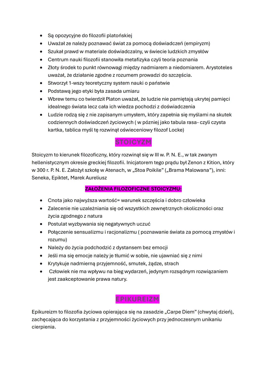 Filozofia antyku
Filozofia powstała w starożytnej Grecji (ok. VIII-VI w. P.n.e.) i stała się pierwszym znanym
sposobem wyjaśniania świata i