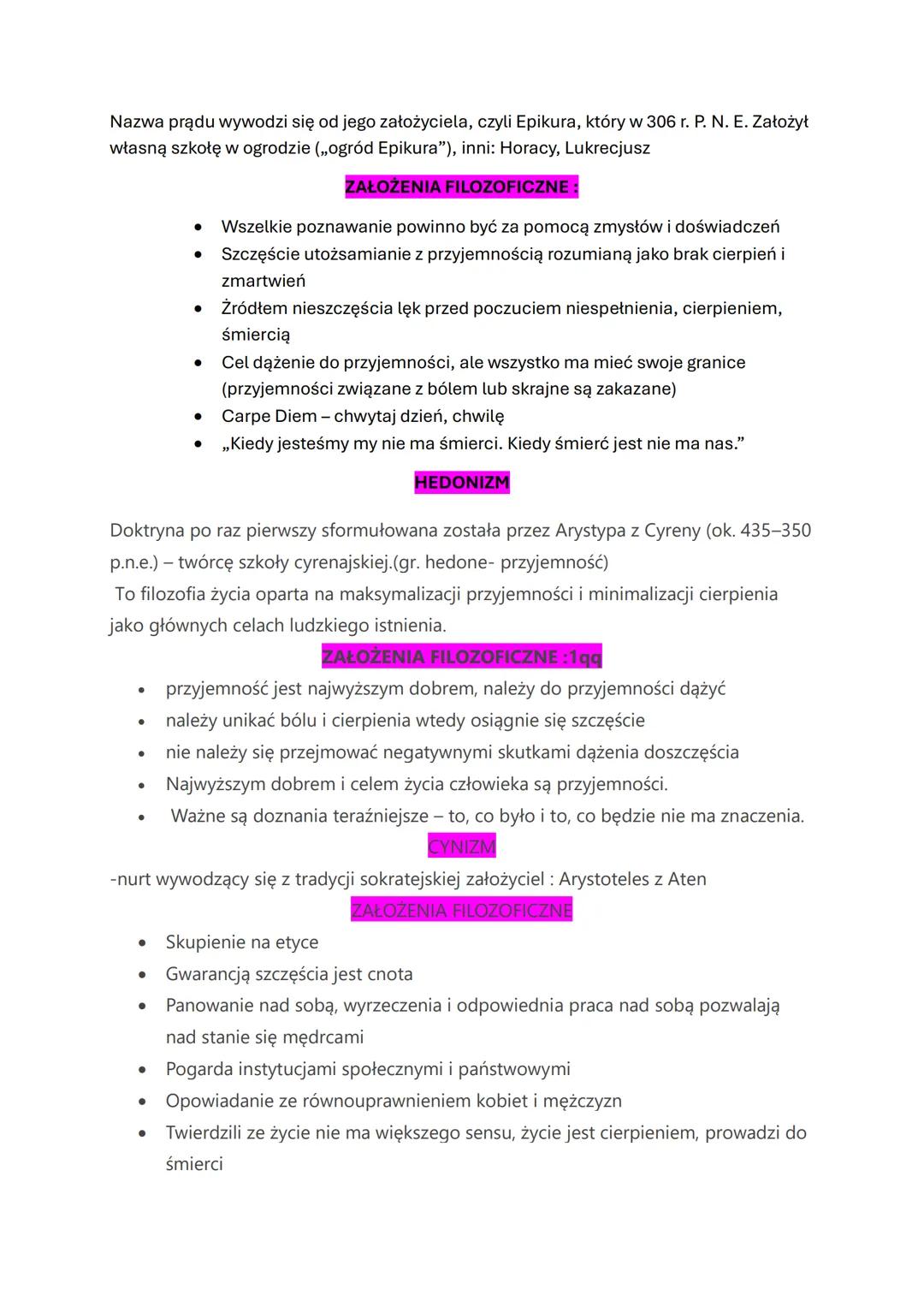 Filozofia antyku
Filozofia powstała w starożytnej Grecji (ok. VIII-VI w. P.n.e.) i stała się pierwszym znanym
sposobem wyjaśniania świata i