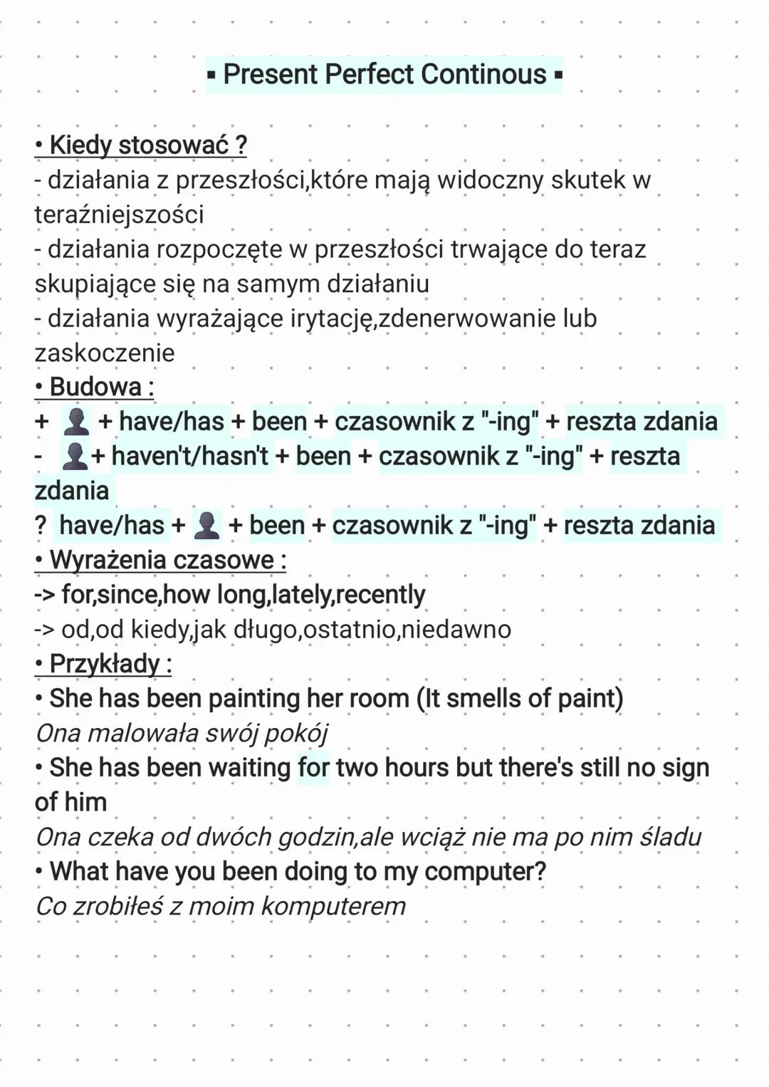 Czasy teraźniejsze
▪ Present Simple ▪
• Kiedy stosować ?
- stałe/stale powtarzające się działania lub stałe stany
- zaplanowane przyszłe d