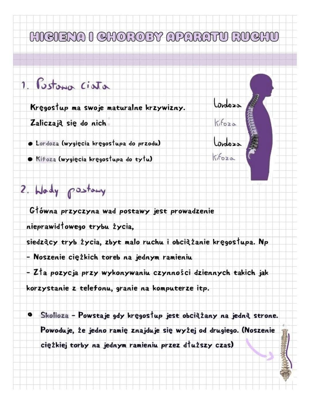 Higiena i choroby aparatu ruchu kl7 biologia