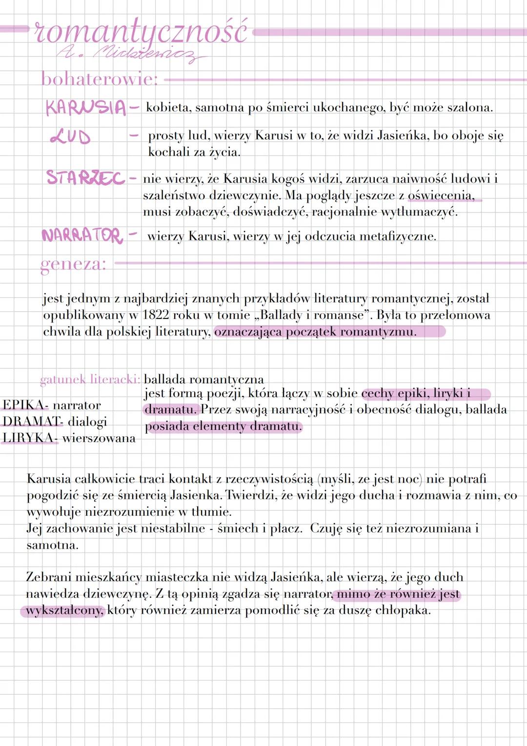 Ballada Romantyczność Mickiewicza