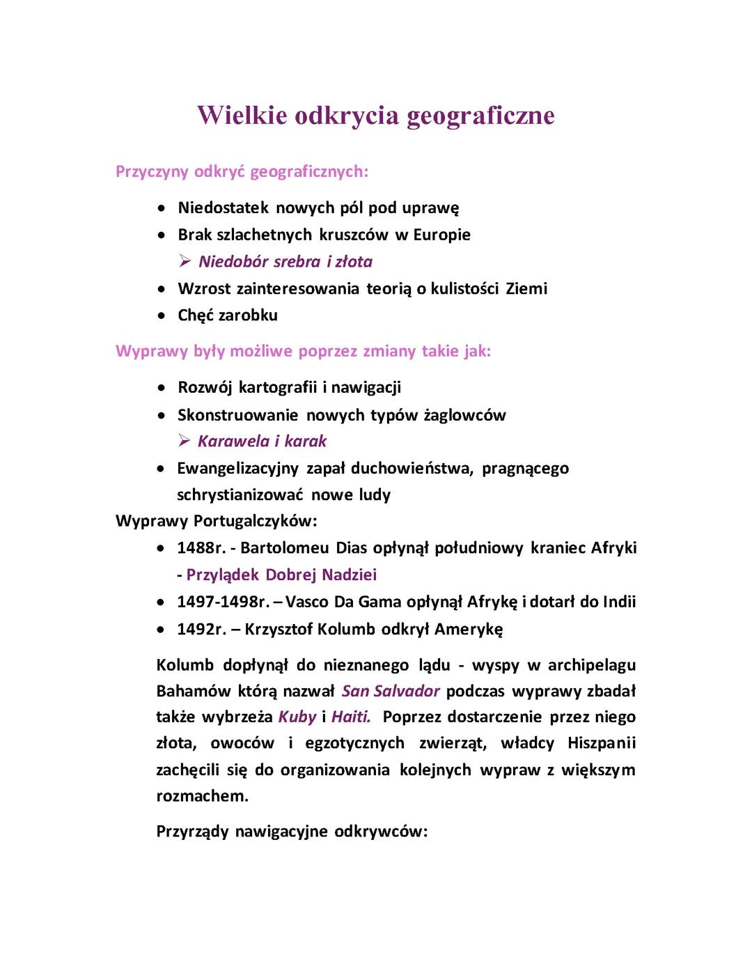 Wielkie odkrycia geograficzne - Historia