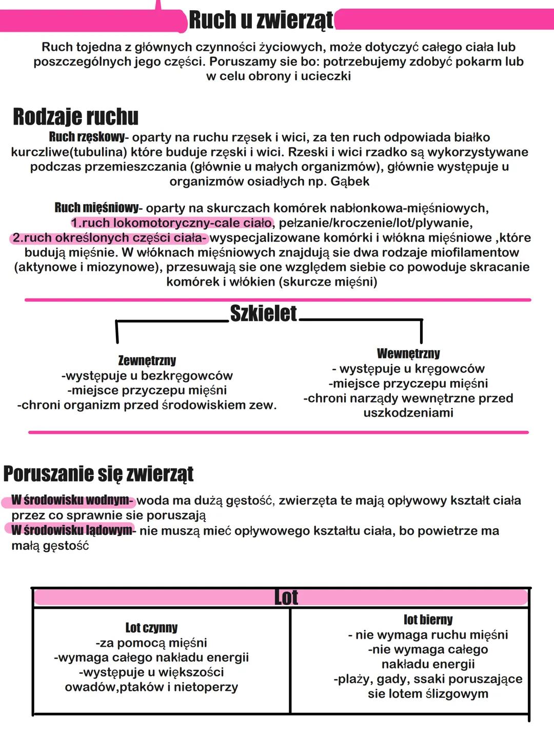# Ruch u zwierząt
Ruch tojedna z głównych czynności życiowych, może dotyczyć całego ciała lub
poszczególnych jego części. Poruszamy sie bo: