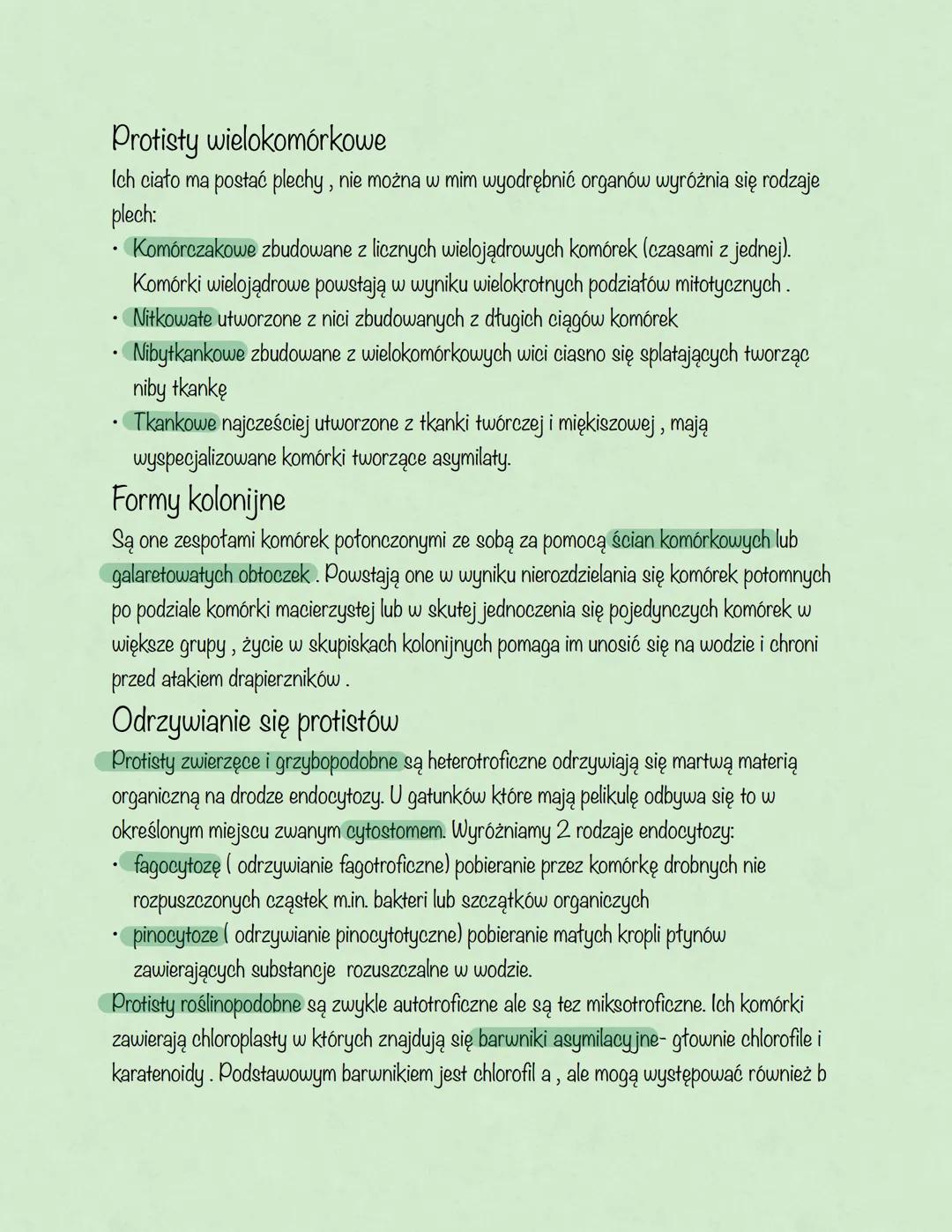 # Protisty
Podział ogólny protistów:
- Protisty zwierzęce-jednokomórkowe lub kolonijne, ich komórki nie mają ściany
komórkowej i zawierają