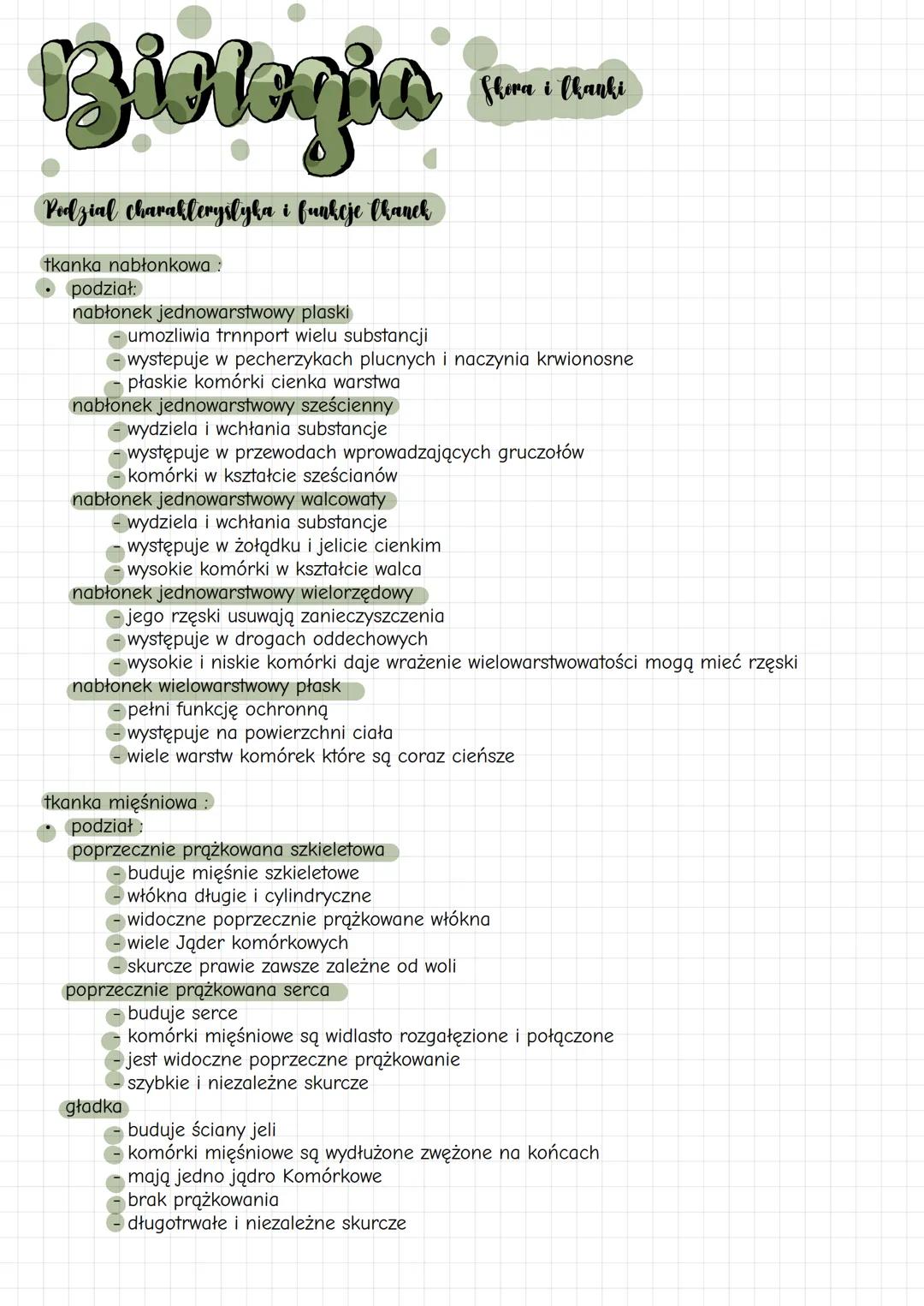 Shora i Chanki
Biztegiat
Pedzial charakterystyka i funkcje Chanek
tkanka nabłonkowa:
- podział:
- nabłonek jednowarstwowy plaski
- umo