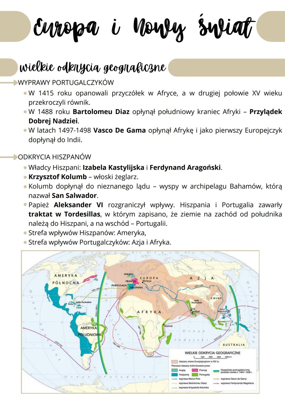 Europa i Nowy świat
wielkie odkrycia geograficzne
WYPRAWY PORTUGALCZYKÓW
⚫W 1415 roku opanowali przyczółek w Afryce, a w drugiej połowie XV