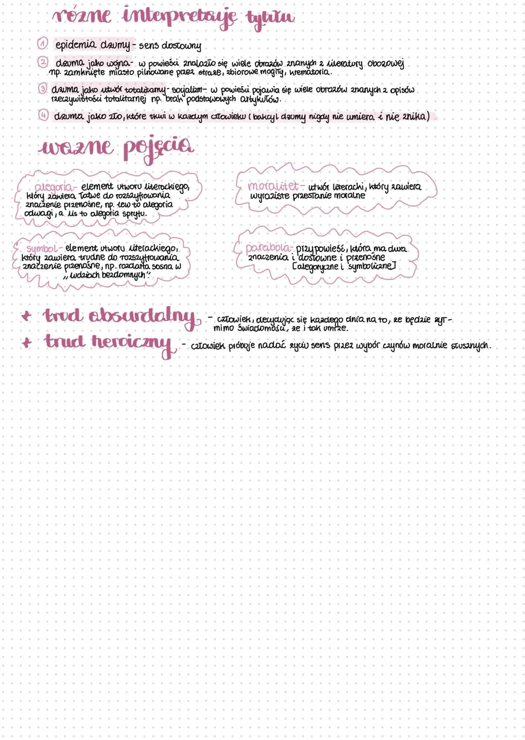 4-
Džuma
Albert Camus
Dauma" to powieść parabola, specialny gatunek prozy moralistycznej
rozpowszechniony w literaturze XX w.
- tytutowa Dru