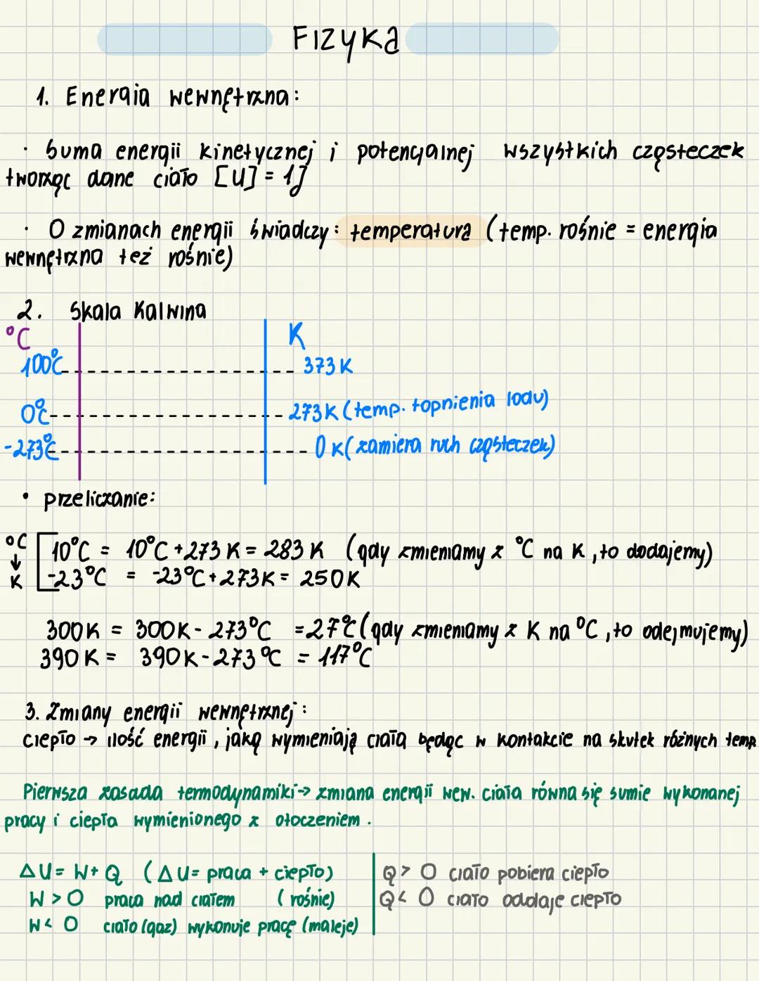 1. Stan Skupienia:
a) gazy
- Chaotyczny ruch cząstek, nie ma ustalonej objętości i kształtu
b) ciecze:
swobodny ruch cz., zachowywuje obięto