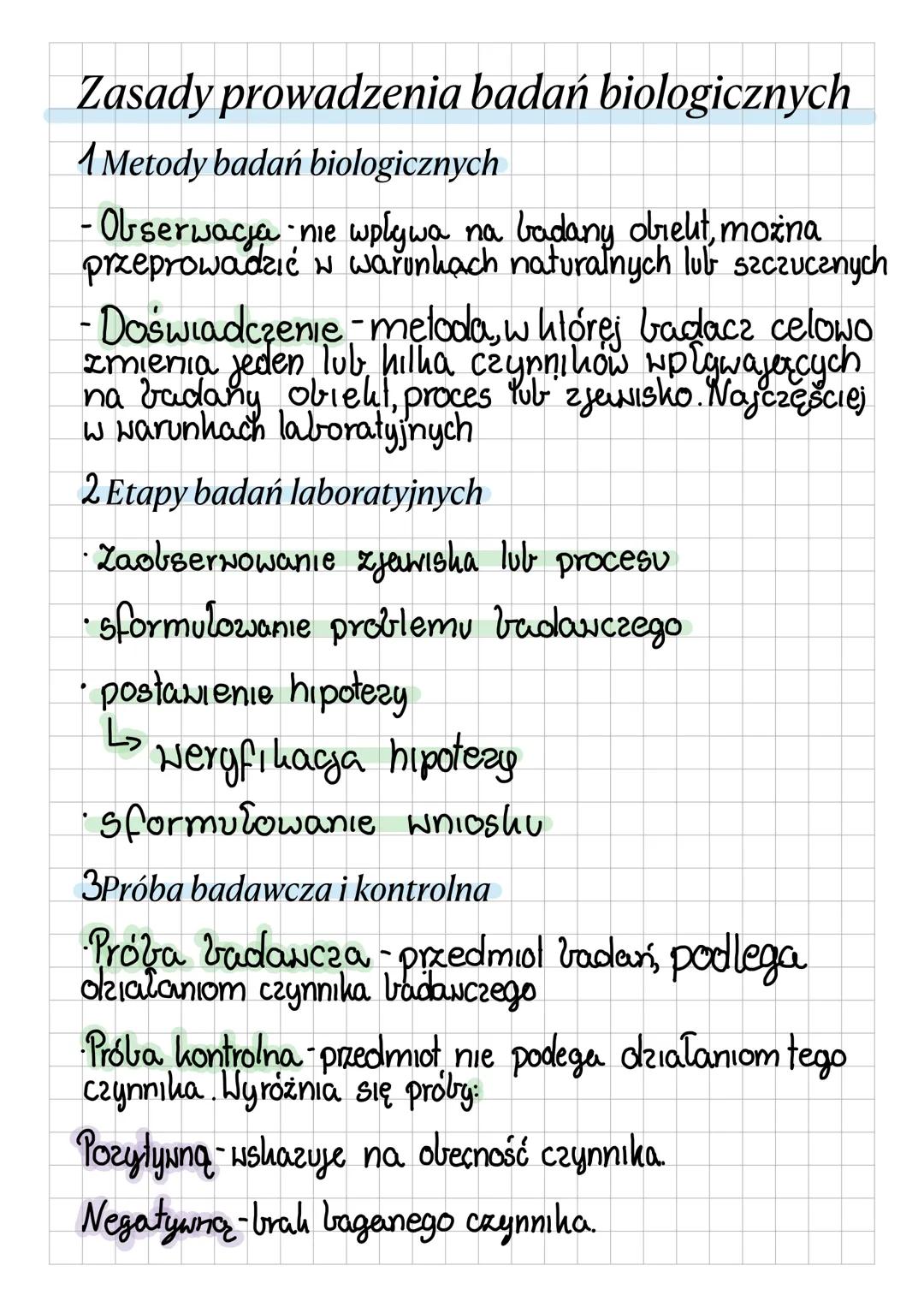 # Zasady prowadzenia badań biologicznych
1 Metody badań biologicznych
- Obserwacja nie wpływa na badany obiekt, można
przeprowadzić w waru