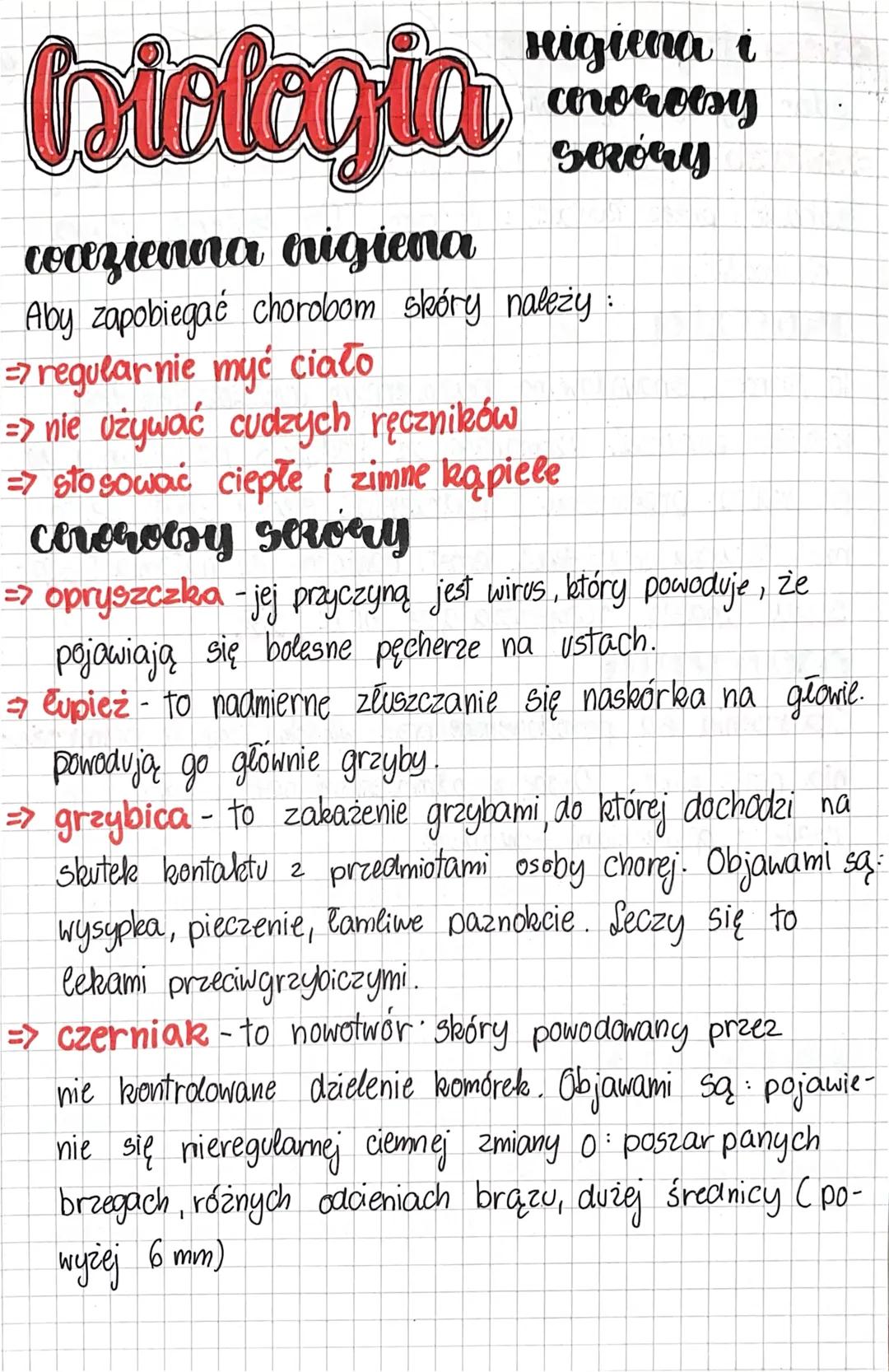 Clologia
codzienna rigiena
suglena i
croGoesy
SeRory
Aby zapobiegać chorobom skóry należy
=> regularnie myć ciało
=> nie używać cudzych ręcz