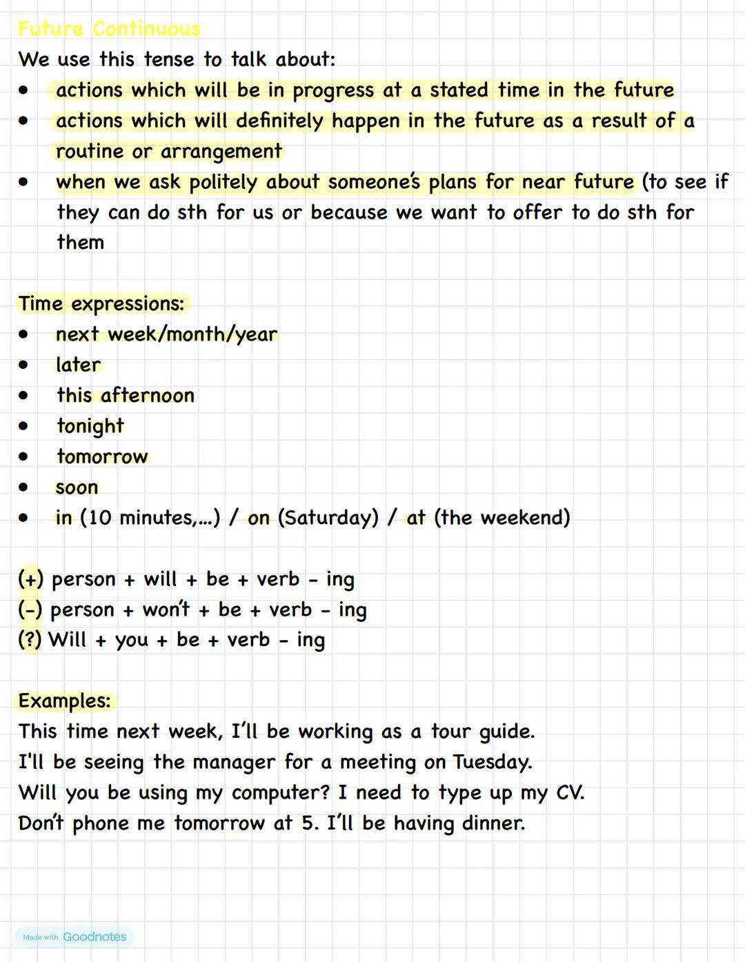 Future Simple
We use this tense to talk about:
• on-the-spot decisions
• future predictions
• promises, warnings, hopes, threats, offers
• a
