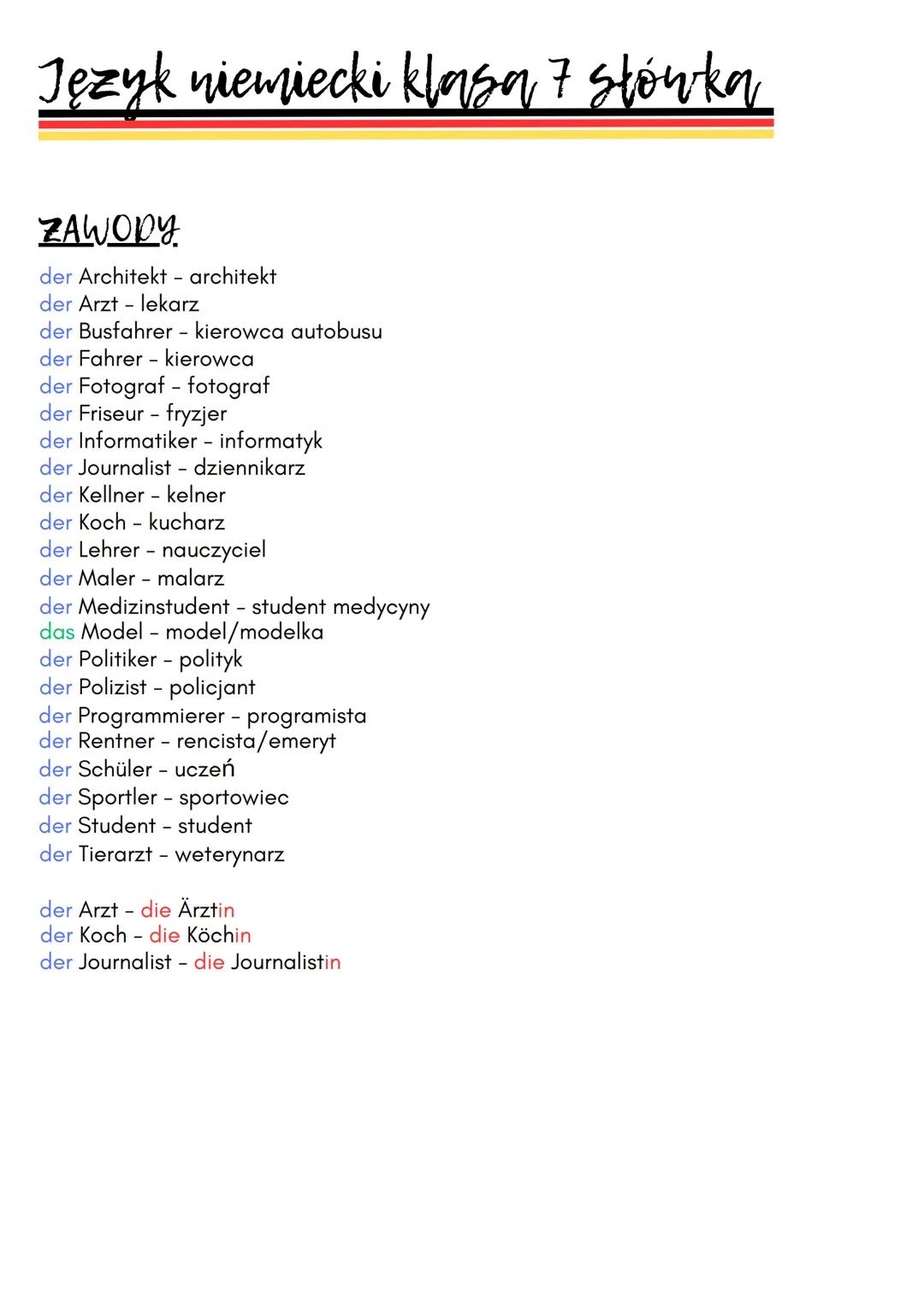 # Język niemiecki klasa 7 stówka
DANE OSOBOWE
Ich heiße... - Nazywam się...
Ich bin aus... - Jestem z...
Ich komme aus... - Pochodzę z...
I