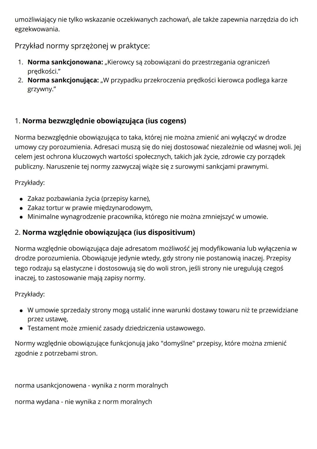 # NORMA PRAWNA - to reguła postępowania wyrażona przez przepisy prawne, która
reguluje zachowanie jednostek w społeczeństwie. Stanowi podsta