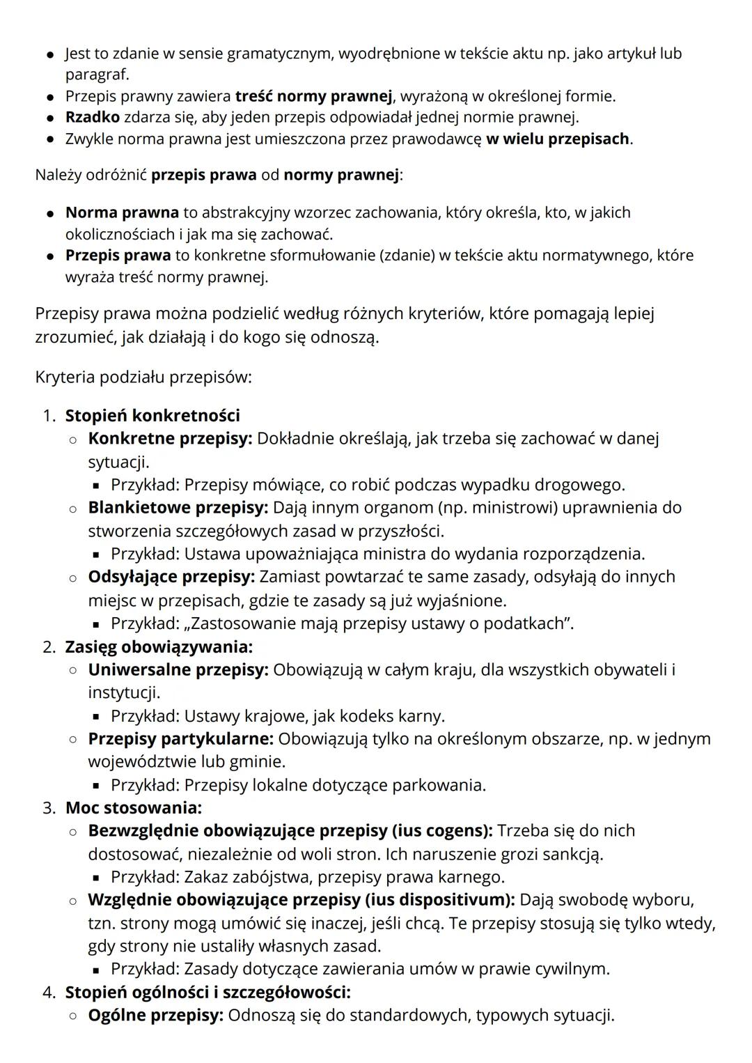 # NORMA PRAWNA - to reguła postępowania wyrażona przez przepisy prawne, która
reguluje zachowanie jednostek w społeczeństwie. Stanowi podsta