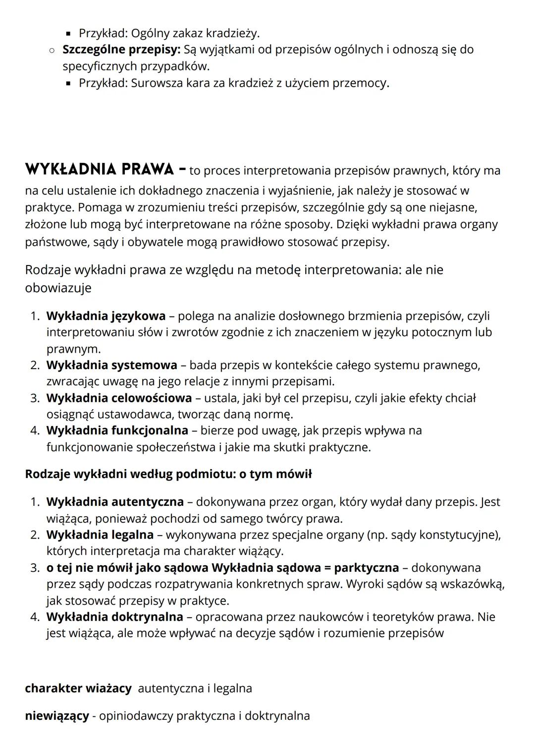 # NORMA PRAWNA - to reguła postępowania wyrażona przez przepisy prawne, która
reguluje zachowanie jednostek w społeczeństwie. Stanowi podsta