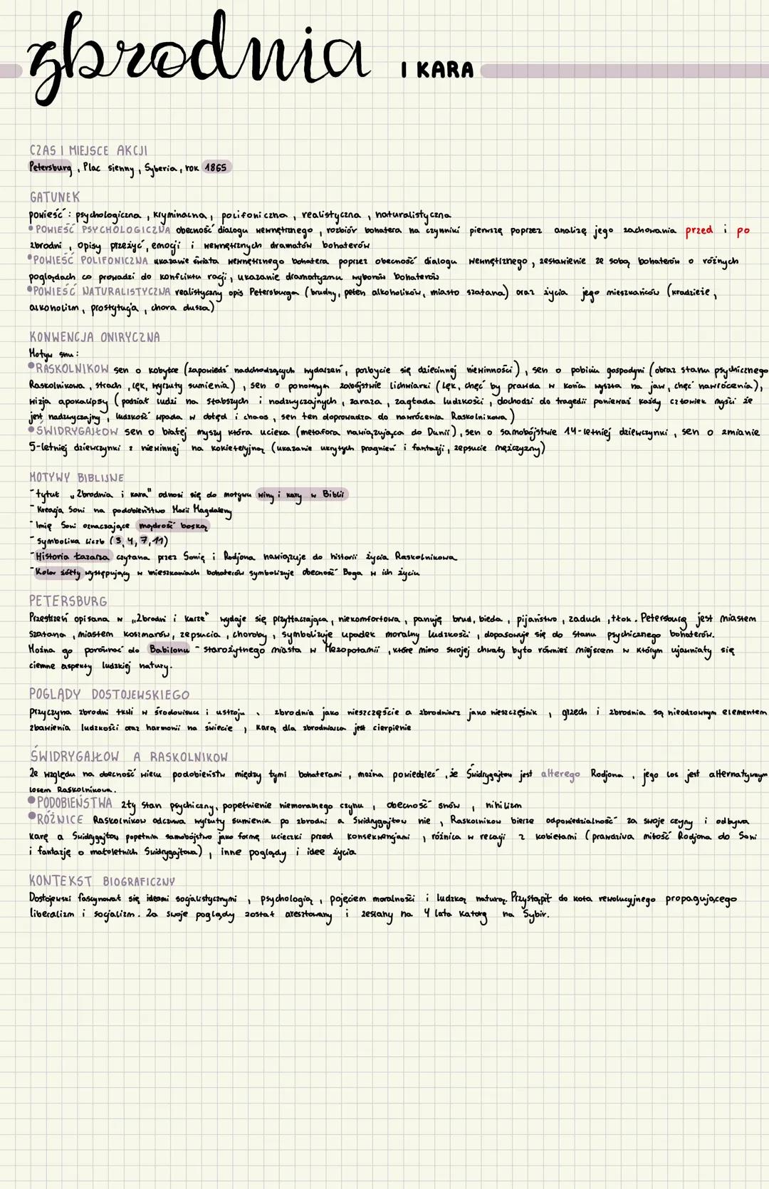 # zbrodnia I KARA
CZAS I MIEJSCE AKCJI
Petersburg, Plac sienny, Syberia, rox 1865
GATUNEK
powieść: psychologiczna, kryminaina, polifoniczn