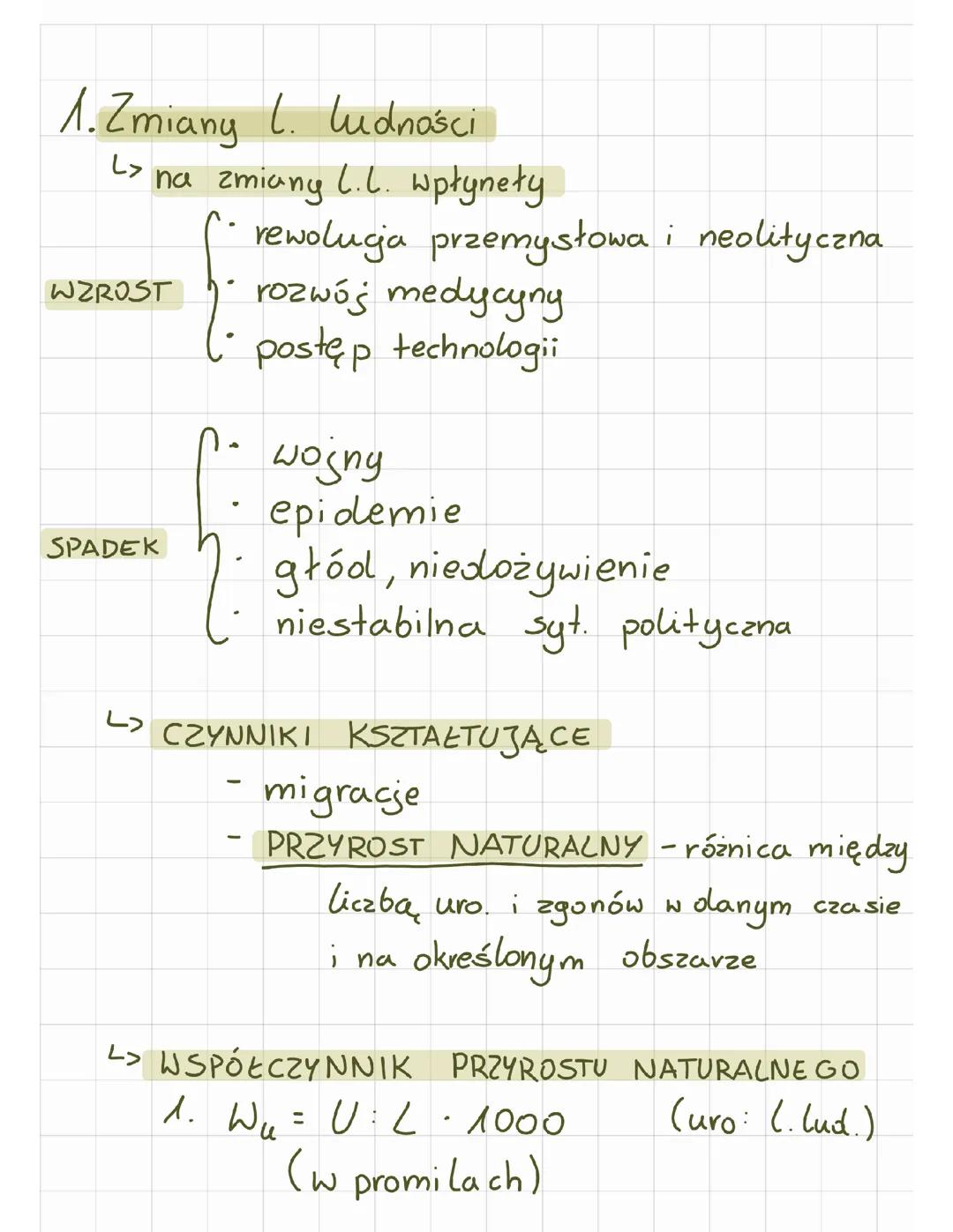 geografia dział II Ludność i osadnictwo (2 klasa liceum)
