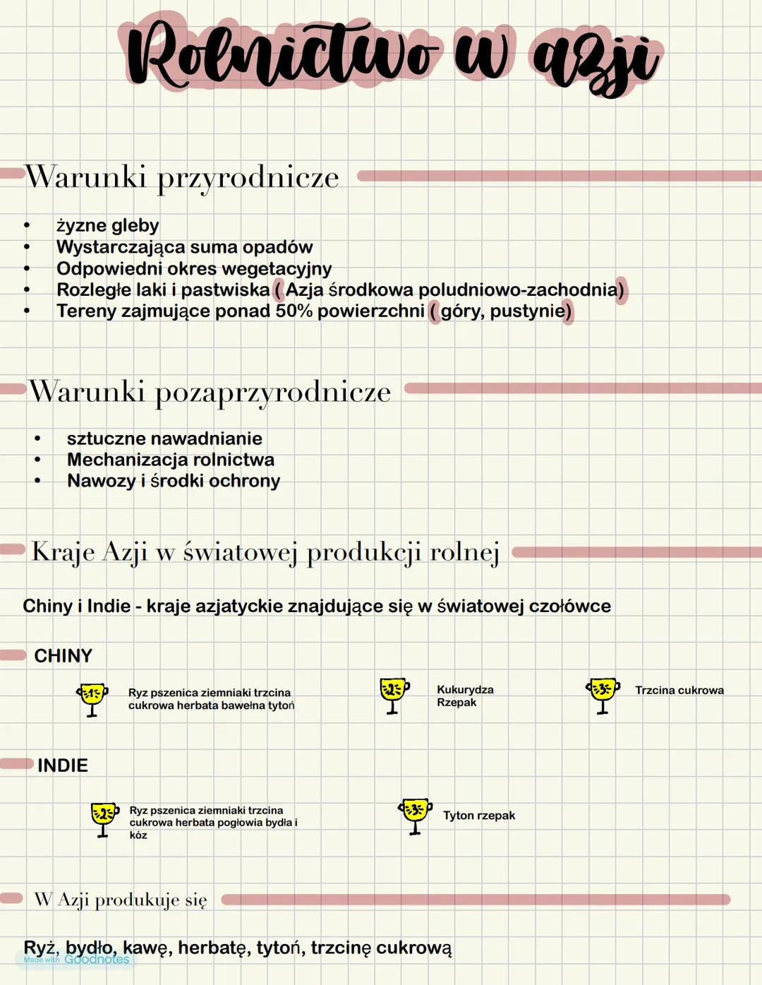 Rolnictwo w azji
Warunki przyrodnicze
żyzne gleby
Wystarczająca suma opadów
Odpowiedni okres wegetacyjny
Rozległe laki i pastwiska ( Azja śr