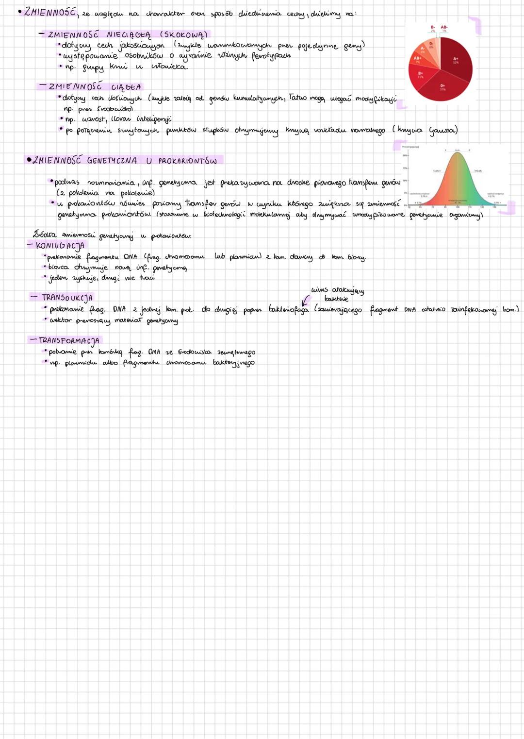 # Rodzaje zmienneści
25/10/2024
• ZMIENNOŚĆ ORGANIZMÓW - występowanie różnic międny osobnikami należącymi do jednego gatunku (np. wzrost, g