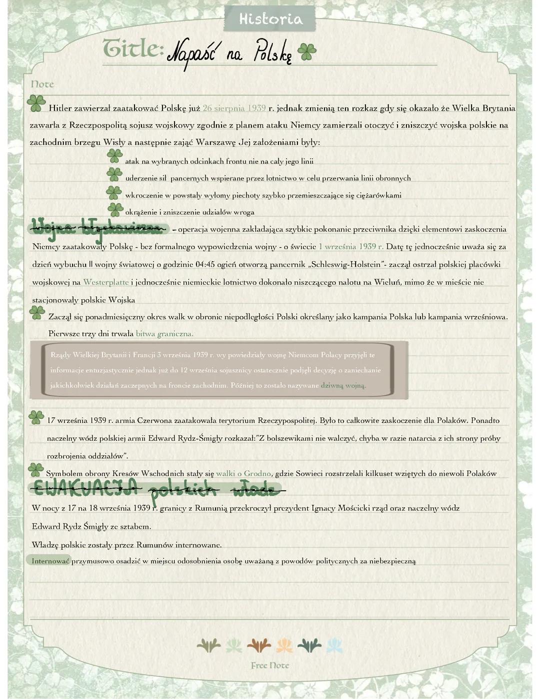 Historia kl.8 “Napaść na Polskę”