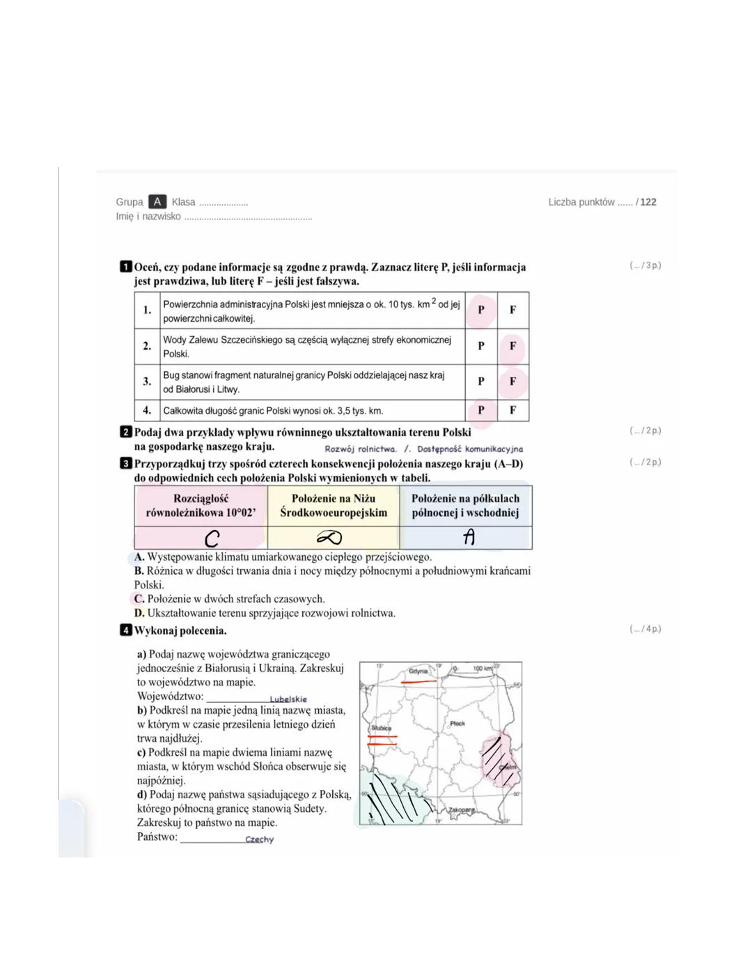 Geografia sprawdzian zroznicowanie srodowiska przyrodniczego polski