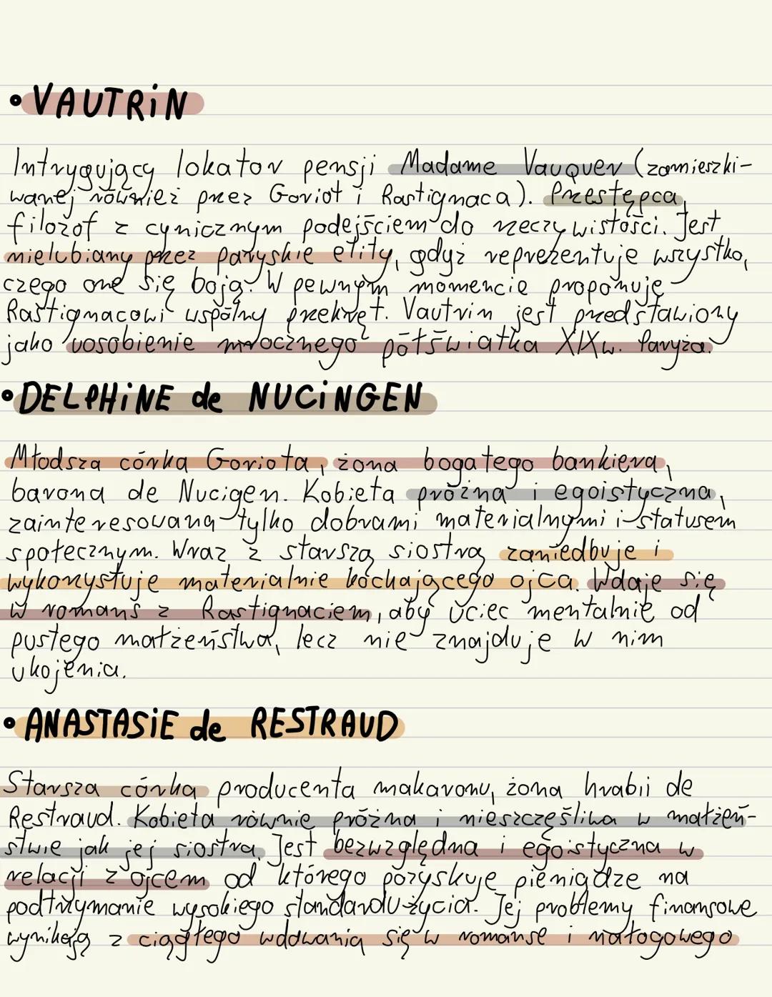 Ojciec
"Goviot Honoré de Balzac
I. CHARAKTERYSTYKA POSTACI
·JEAN-JOACHIM GORIOT
Bogaty producent makaromu. Wzbogacił się skupując
majątki po