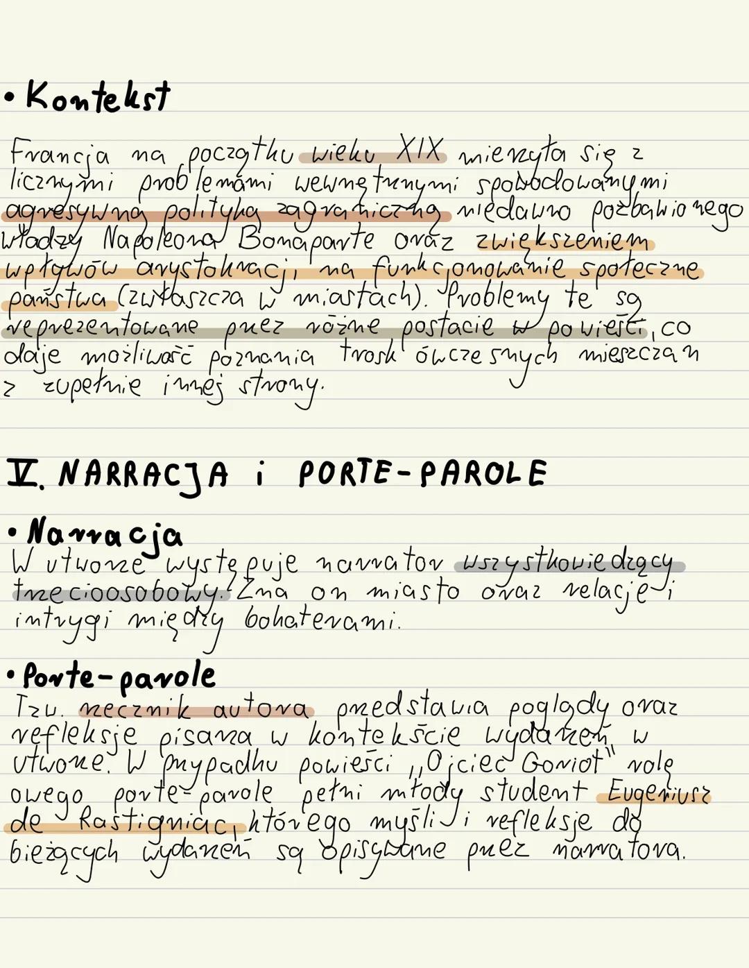 Ojciec
"Goviot Honoré de Balzac
I. CHARAKTERYSTYKA POSTACI
·JEAN-JOACHIM GORIOT
Bogaty producent makaromu. Wzbogacił się skupując
majątki po