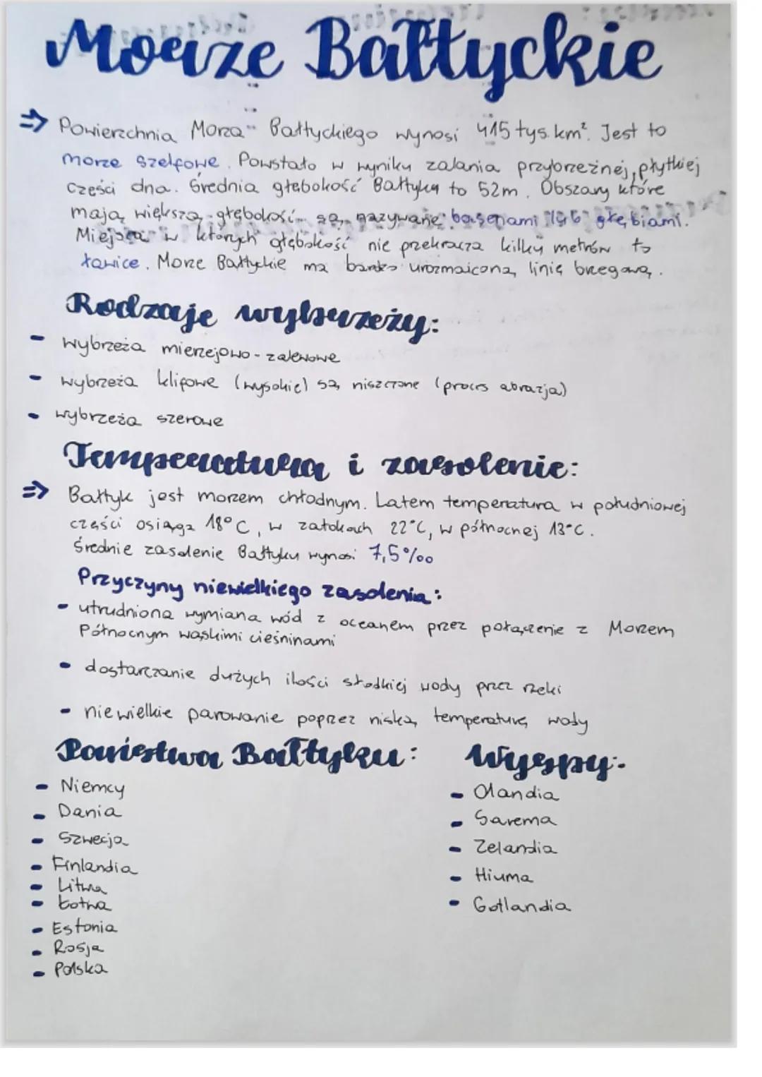 # Morze Bałtyckie
→Powierzchnia Morza" Bałtyckiego wynosi 415 tys km². Jest to
morze szelfowe. Powstało w wyniku zalania przybrzeżnej, płyt