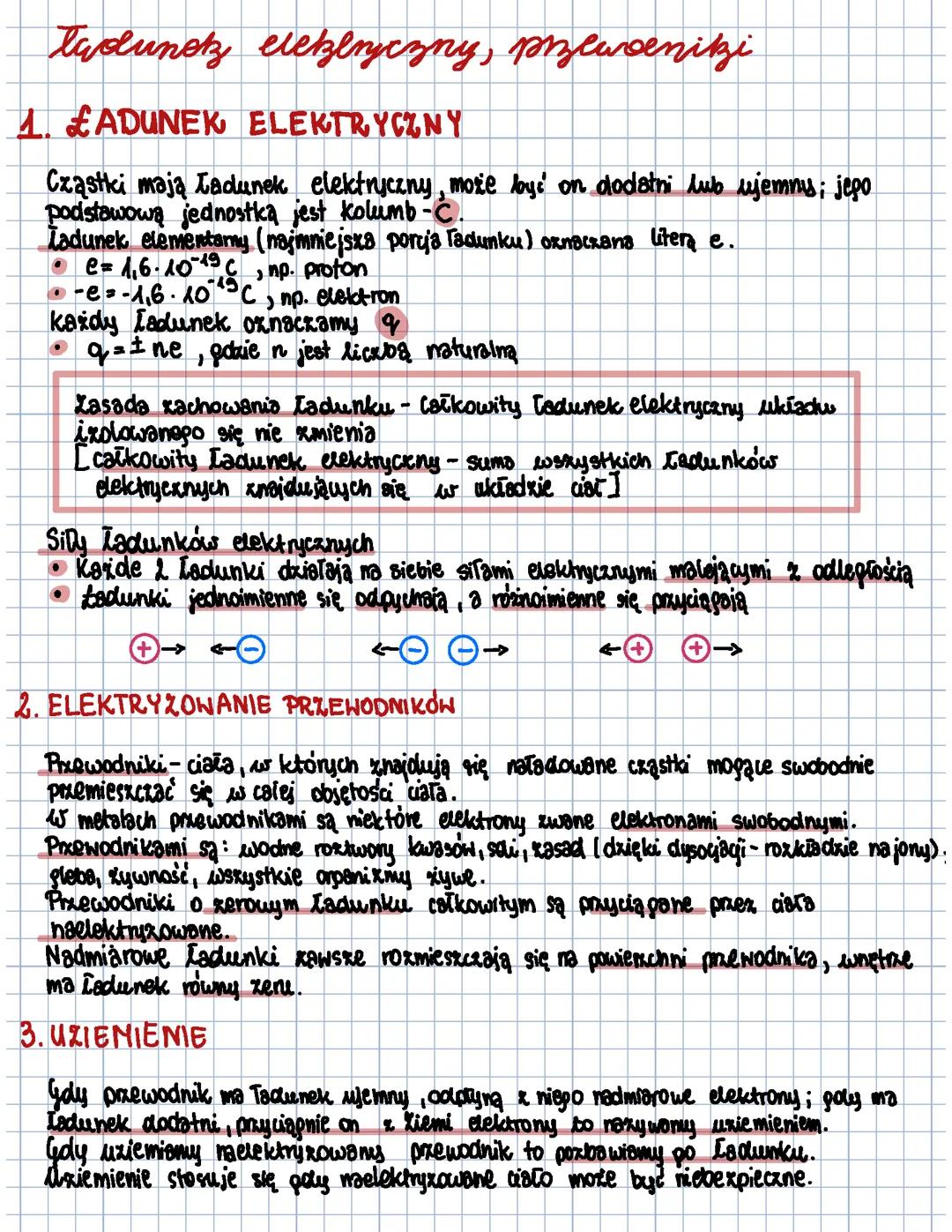Elektrostatyka klasa 3 poziom podstawowy