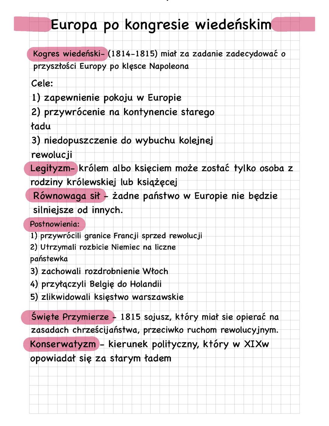 Europa po kongresie wiedeńskim