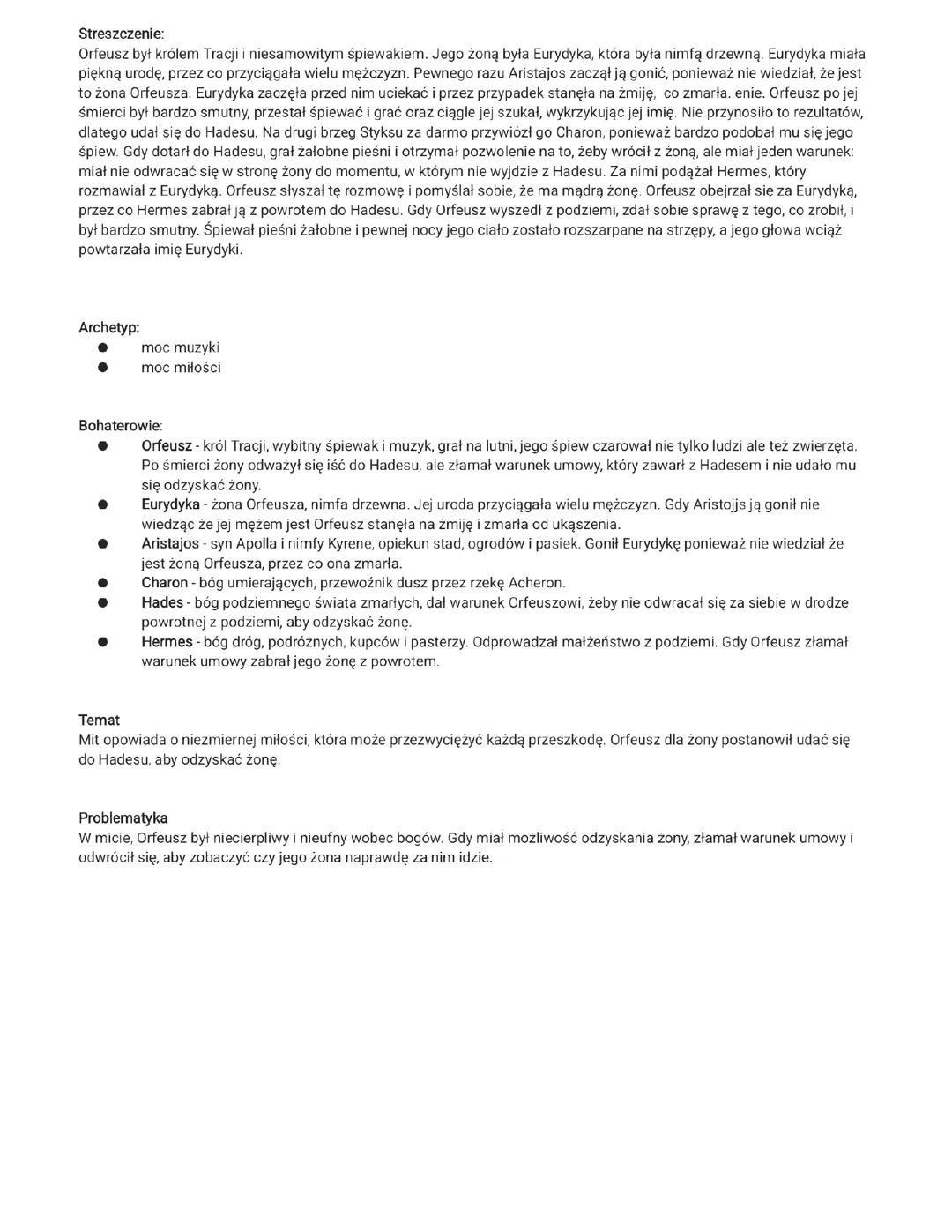 Mit o Orfeuszu i Eurydyce