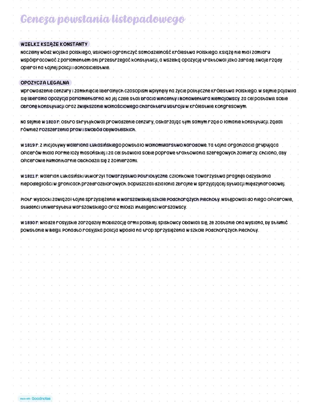 Geneza powstania listopadowego