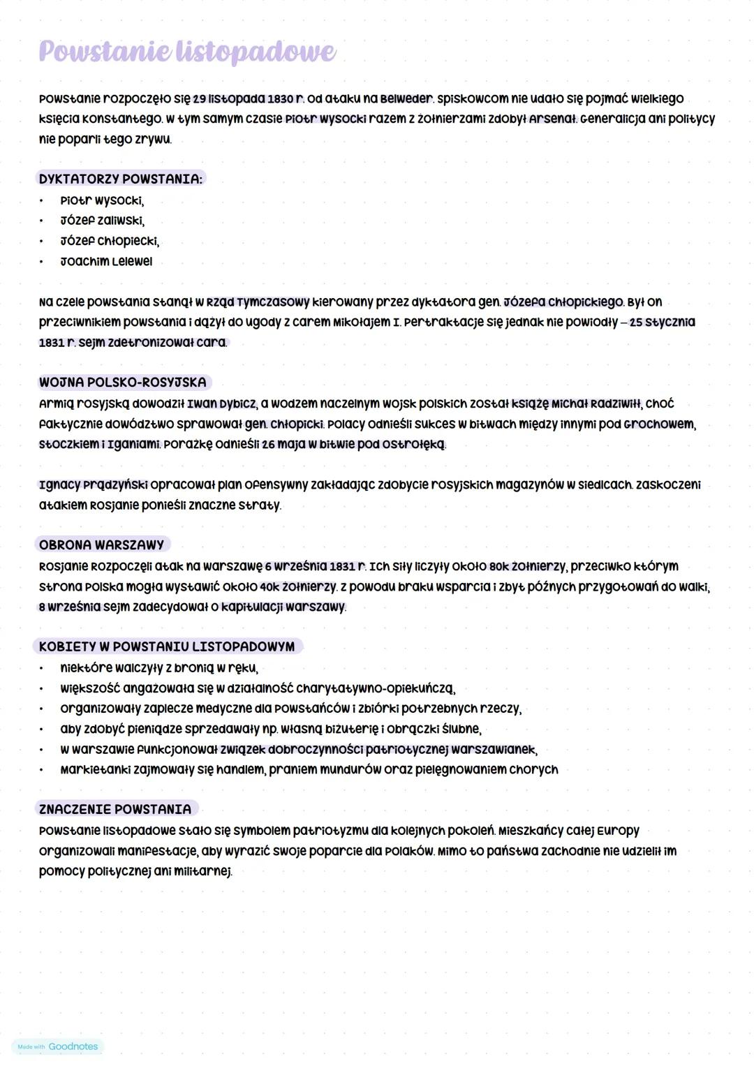 # Powstanie listopadowe
Powstanie rozpoczęło się 29 listopada 1830 r. od ataku na Belweder, spiskowcom nie udało się pojmać wielkiego
księc