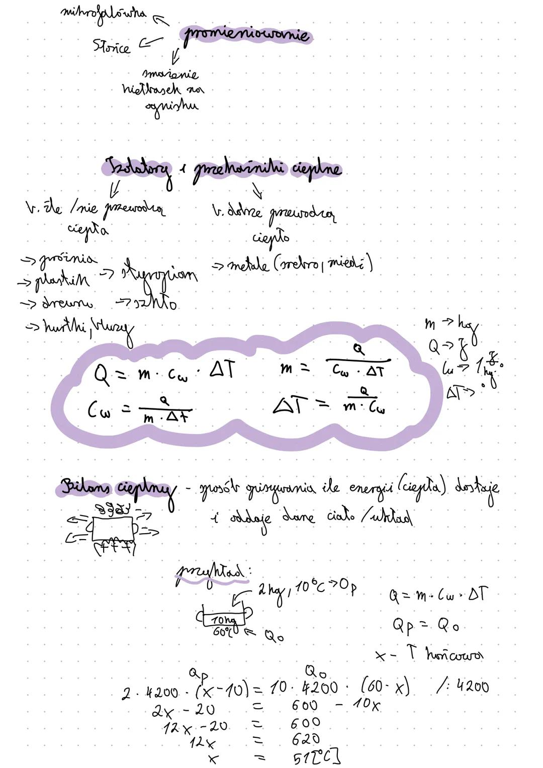 # Dział 1
Zjawisha cieplne
W8 MAC
średnia en. hinetycana cząsteczek - ih srednia prędhot
→ wzrost $E_n$ cząsteczch = wzrost $T$
→ wcieczach