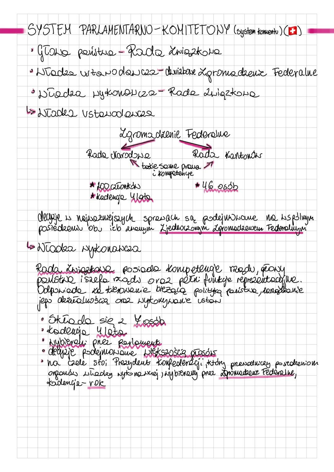 Systemy Polityczne
SYSTEM
PARLAMENTARNO-GABINETONY (K
• Głowa państwa - monarcha
0
Władza ustawodawcza - davizbony parlament
o
Nładza Nykona