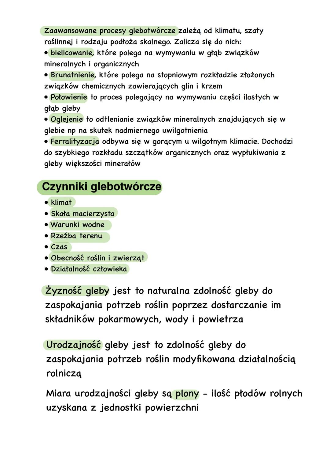 Powstawanie gleb
Gleba jest to przypowierzchniowa warstwa litosfery w
której korzenią się rośliny
Profil glebowy
1 ściółka
To płytka wartswa