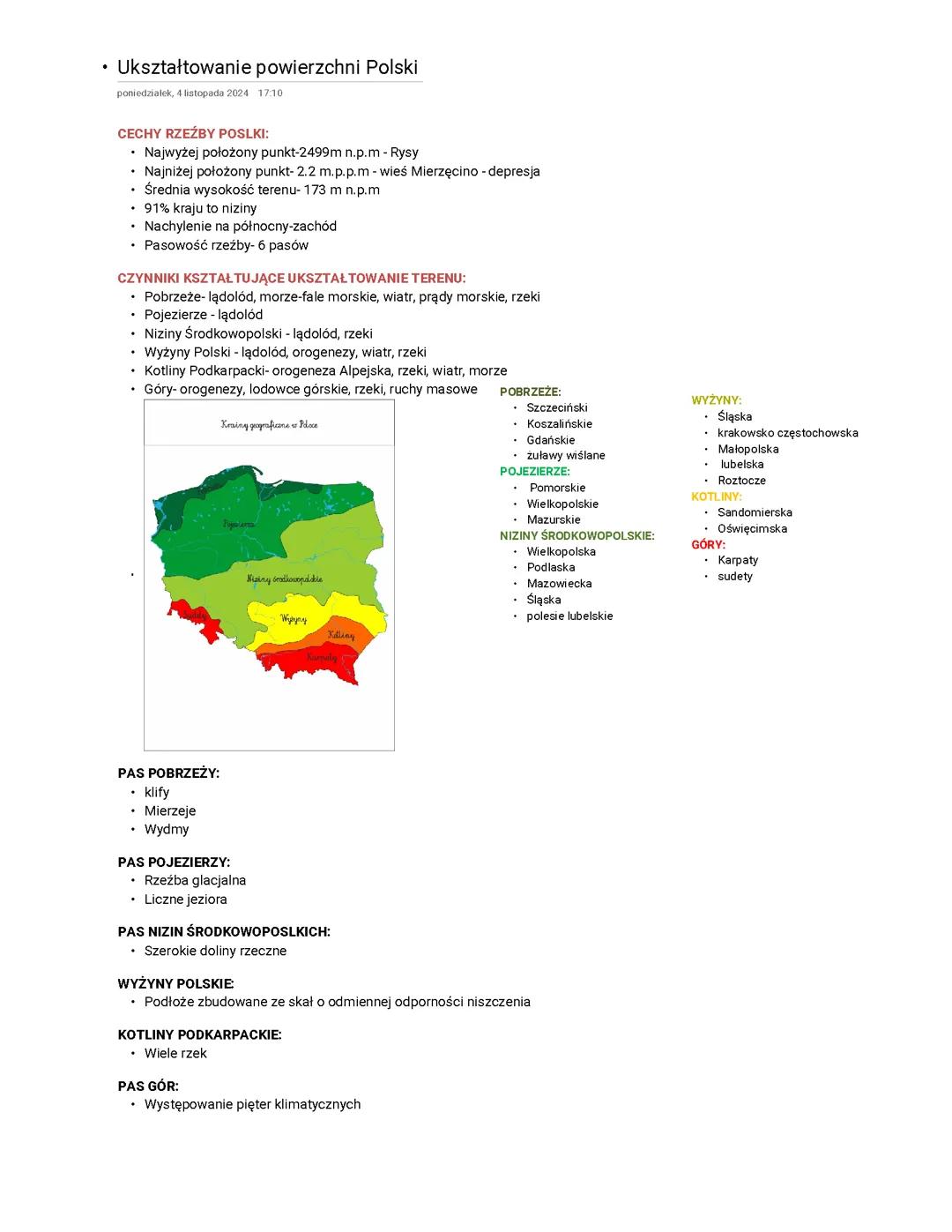 Ukształtowanie powierzchni Polski