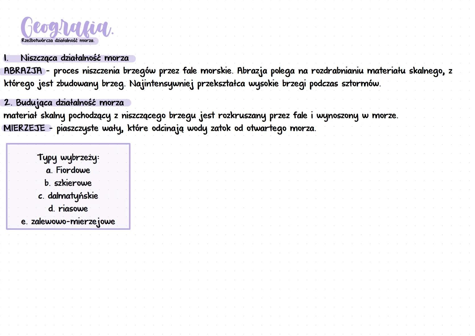 Geografia
.
Procesy zewnętrzne
Ziemi
Wietrzenie - niszczenie skał z powodu różnych czynników, takich jak:
organizmy
temperatura powietrza
w