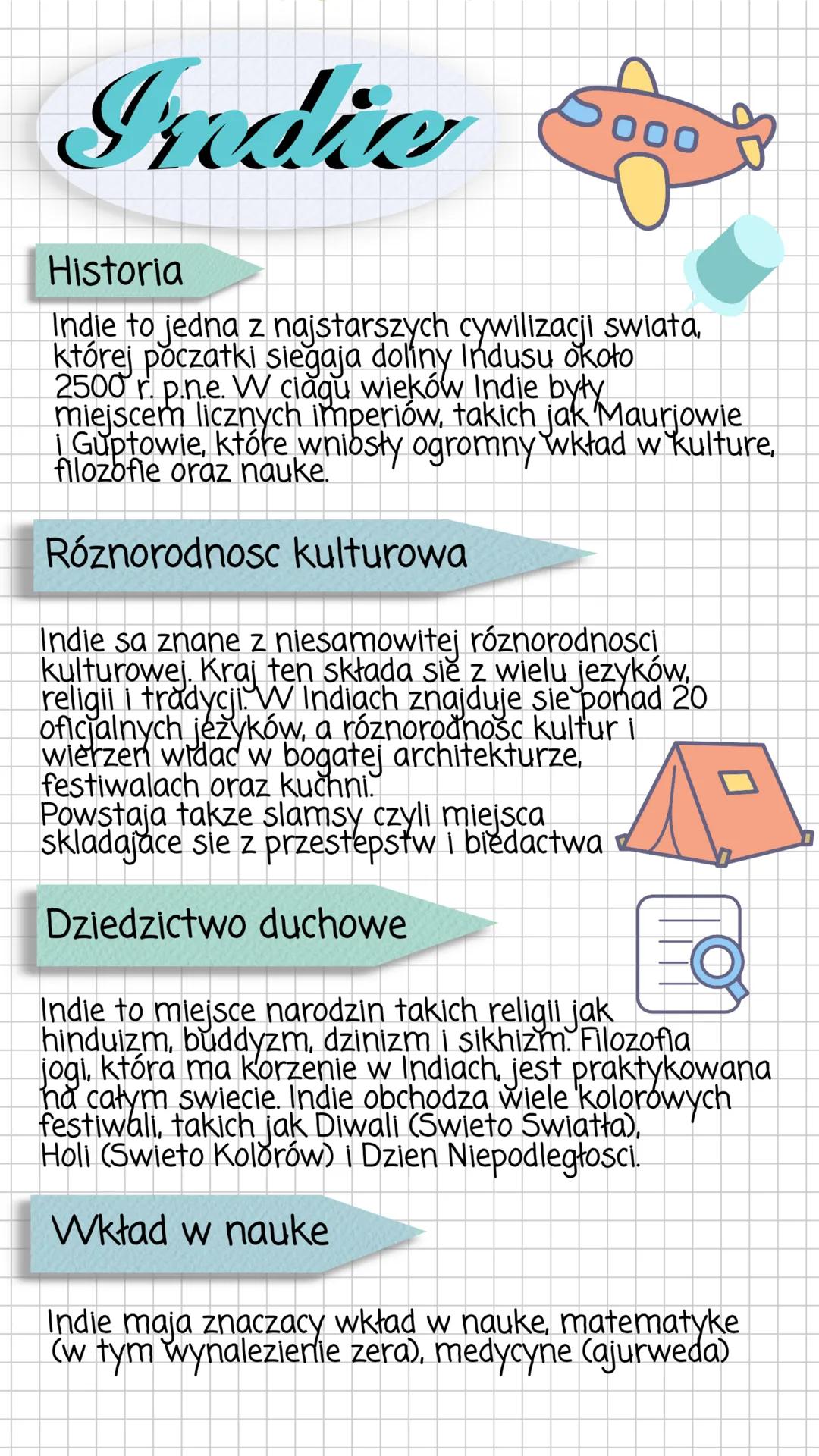 Prusice
# Historia
Indie to jedna z najstarszych cywilizacji swiata,
której poczatki siegaja doliny Indusu około
2500 r. p.n.e. W ciągu wi