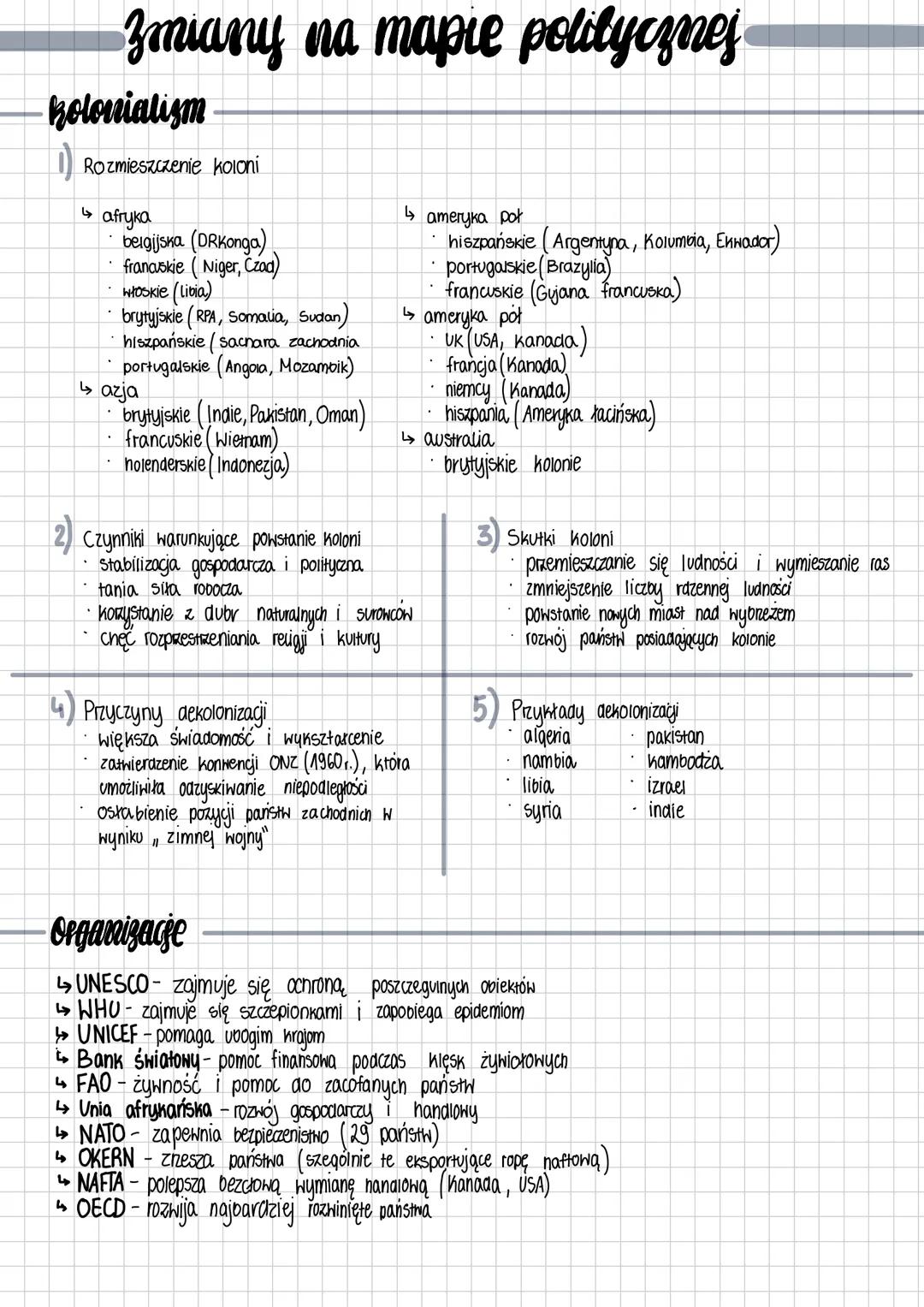 # zmiany na mapie politycznej
kolonialism
1) Rozmieszczenie koloni
↳ afryka
* belgijska (DRkonga)
* francuskie (Niger, Czad)
* wło